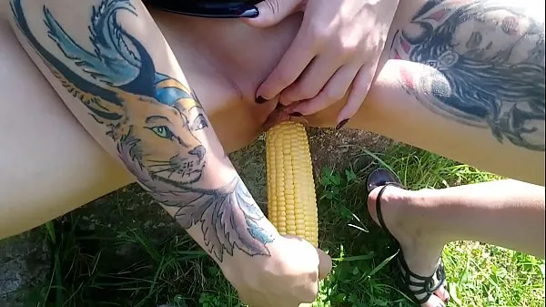Hot Lucy Ravenblood fucking pussy with corn in public clips Tube