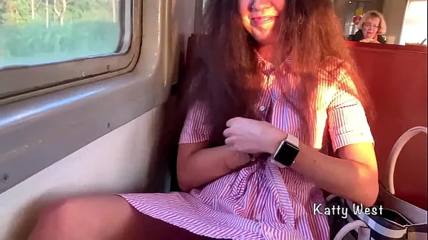 Kuumat the girl 18 yo showed her panties on the train and jerked off a dick to a stranger in public leikkeet putki