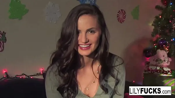 Hot Lily tells us her horny Christmas wishes before satisfying herself in both holes clips Tube